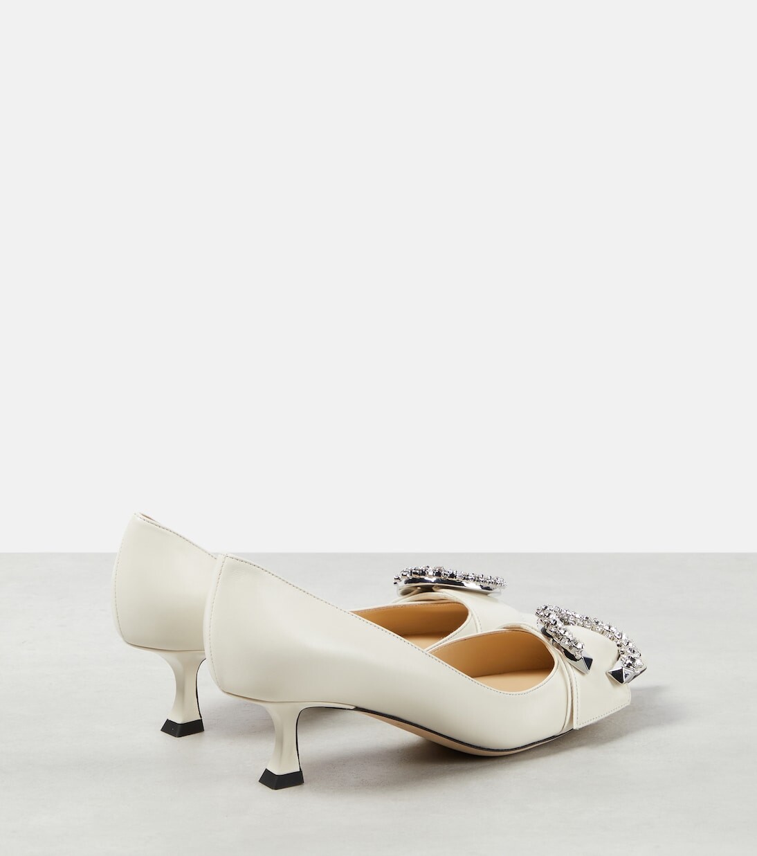 Кожаные туфли melva 50 с украшением Jimmy Choo, белый — фото 3