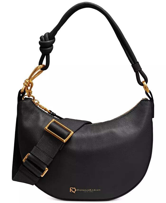 

Маленькая кожаная сумка-хобо Donna Karan Roslyn Donna Karan New York, бежевый