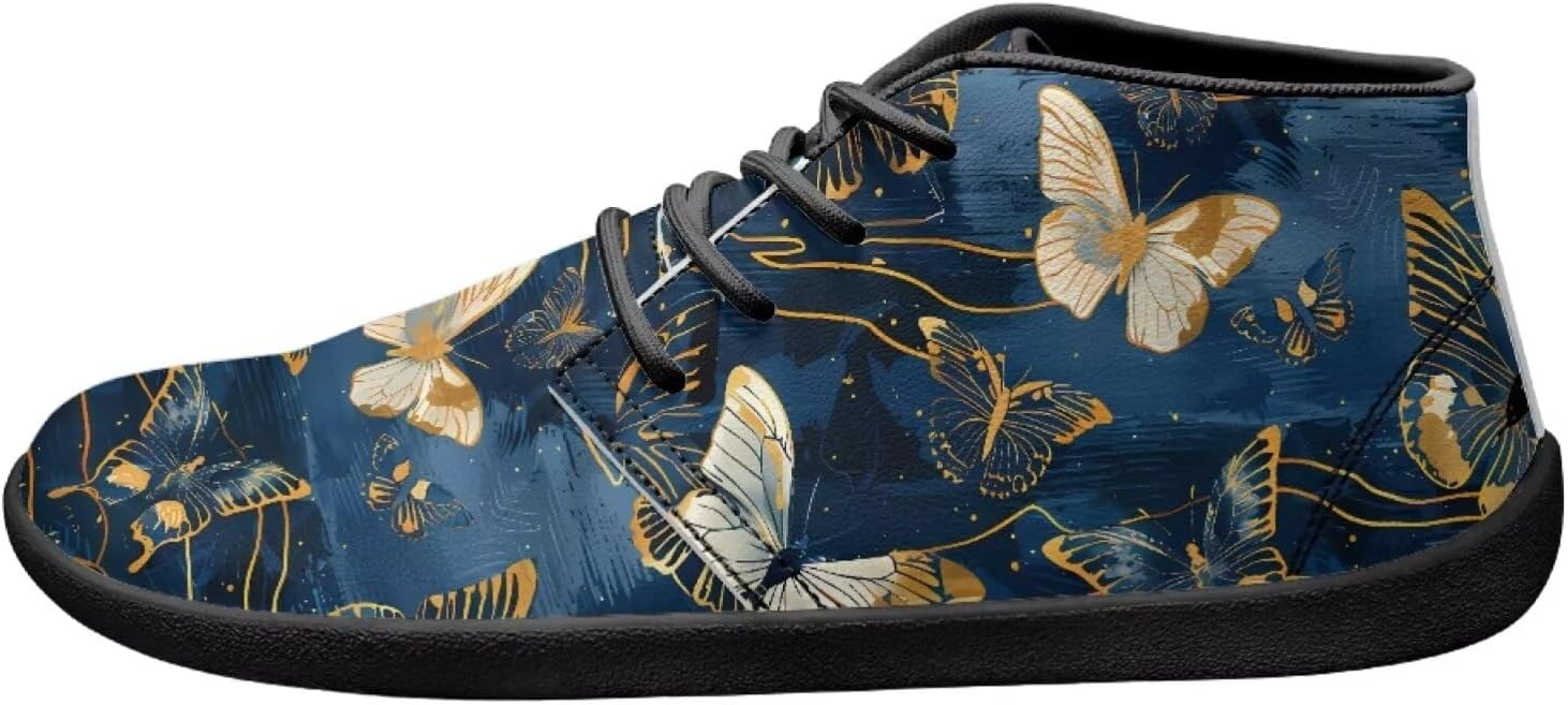 

Кроссовки с принтом бабочки для ходьбы Легкие кроссовки для прогулок, тенниса, походов и работы на щиколотку для мужчин и женщин Ecaestolph, синий/золотой