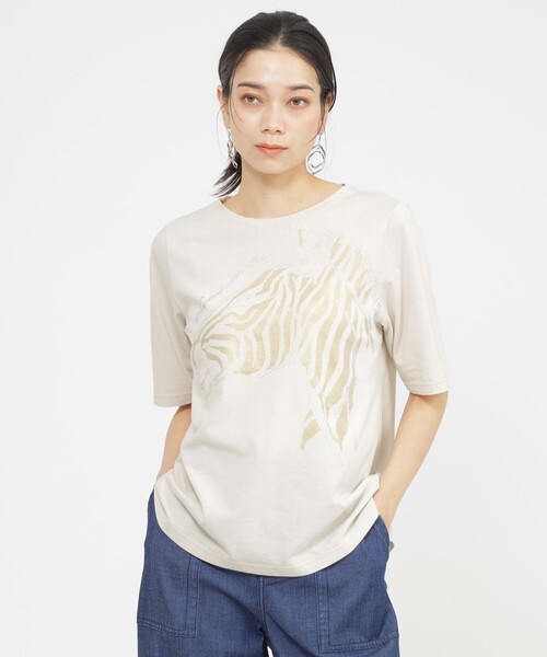 

Топ с металлическим зебровым принтом EVEX by KRIZIA, серый