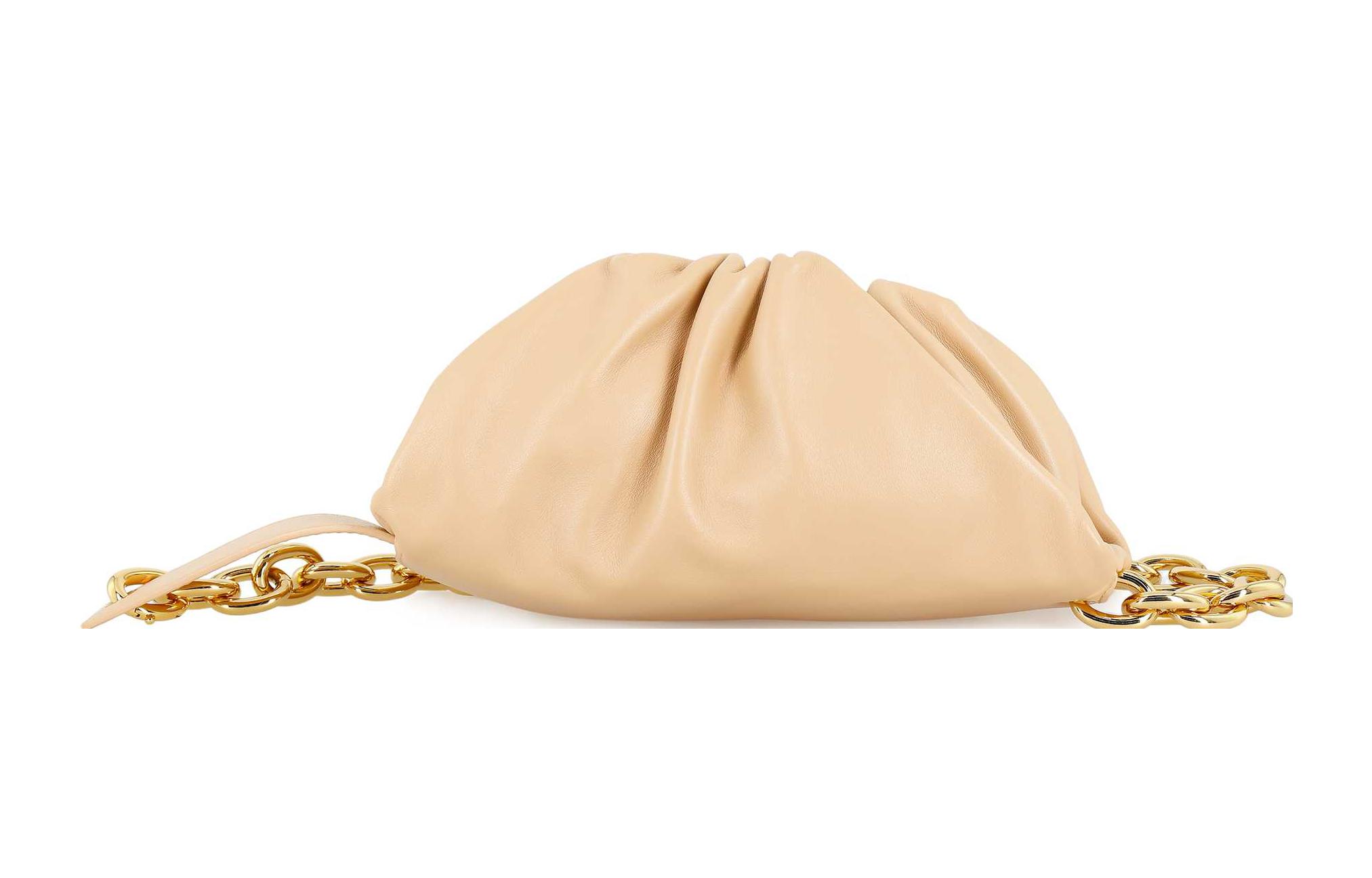 Сумка-кошелек Cloud Bag из телячьей кожи миндального цвета Bottega Veneta — фото 4