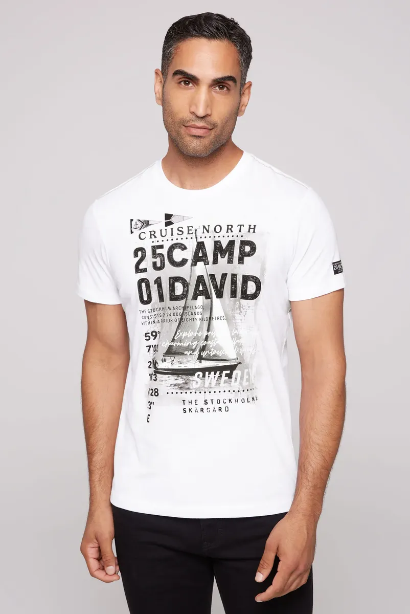 

Рубашка CAMP DAVID с круглым вырезом, хлопок, белый