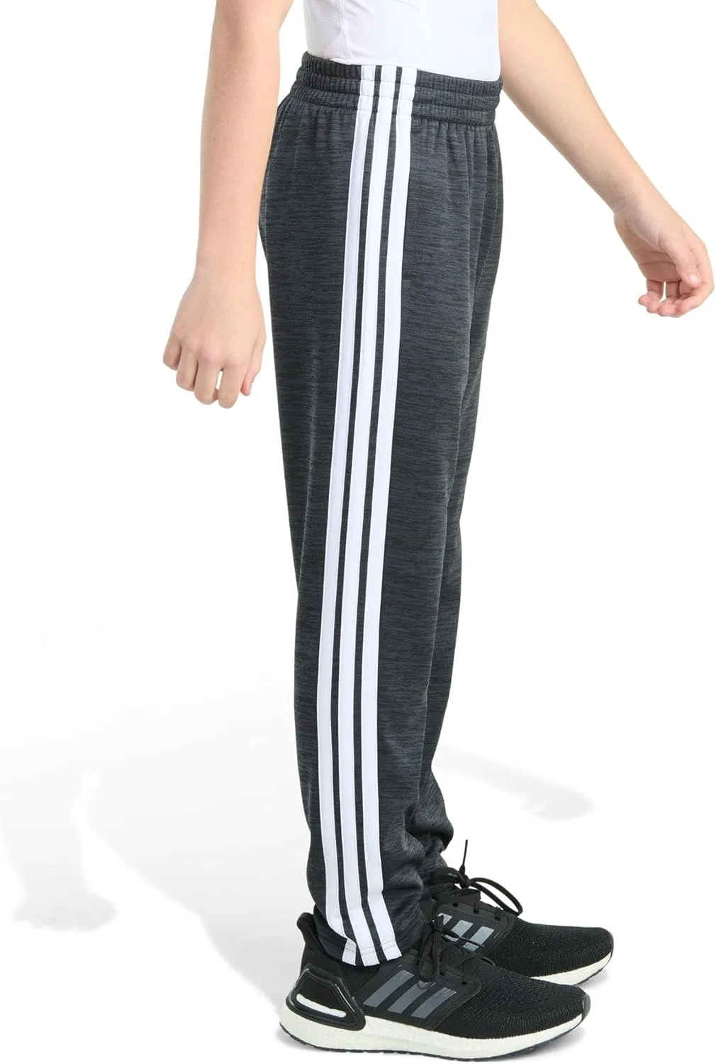 Детские тренировочные брюки Adidas с тремя полосками, Black Heather — фото 2