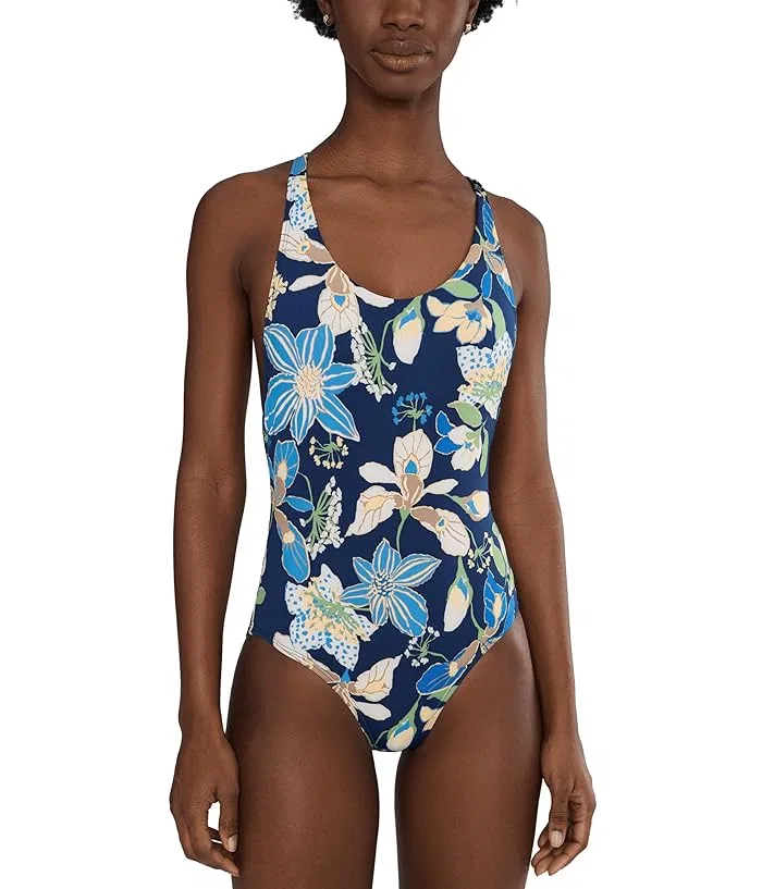 Купальник слитный Hot House Floral Nike, Midnight Navy