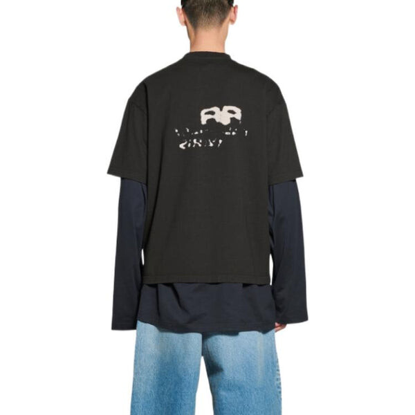 Футболка hand-drawn bb icon t-shirt medium fit 'black' Balenciaga, черный — фото 4