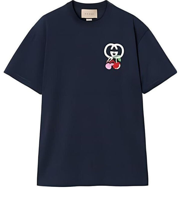 

Футболка cotton jersey t-shirt with patch 'navy' Gucci, синий