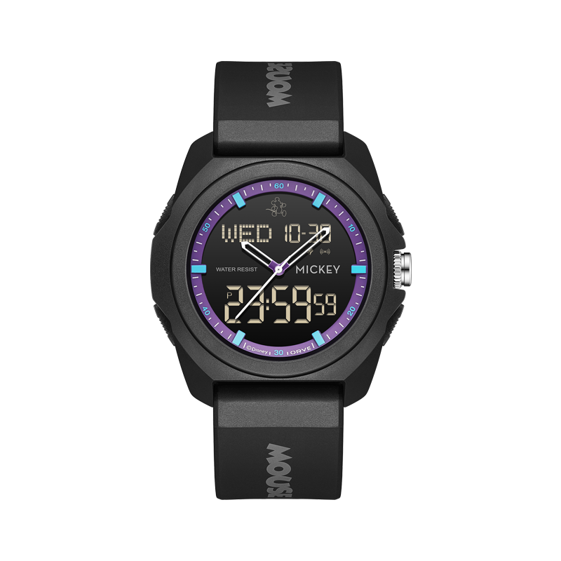 

Disney Электронные кварцевые часы с ремешком TPU унисекс черный циферблат