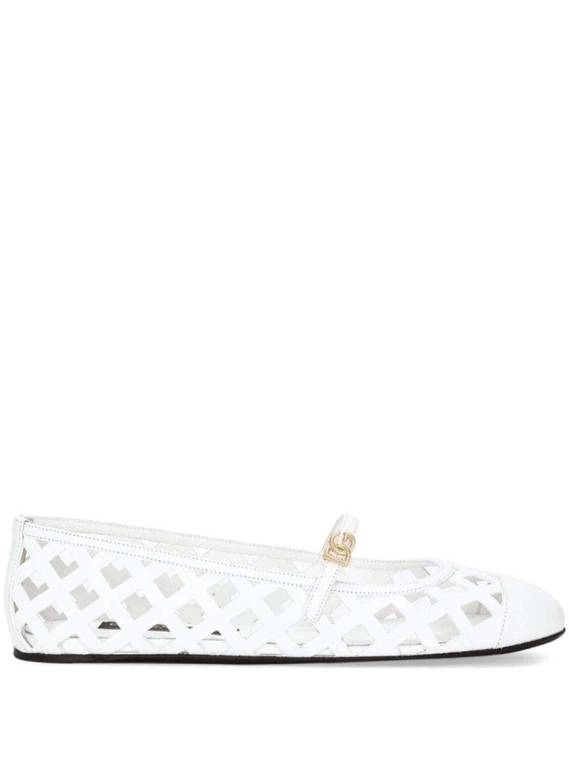 Dolce & Gabbana балетки из перфорированной кожи, белый