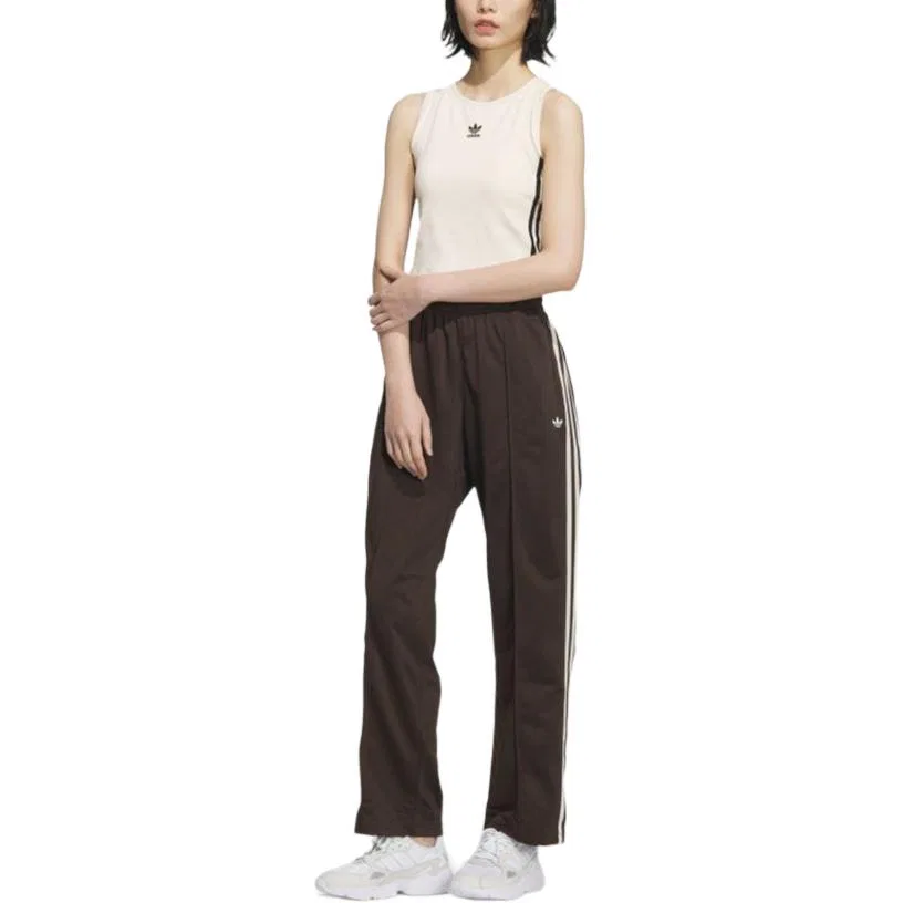 Трикотажные спортивные штаны Adidas Originals BECKENBAUERTRACK SUIT темно-коричневые/белые — фото 3