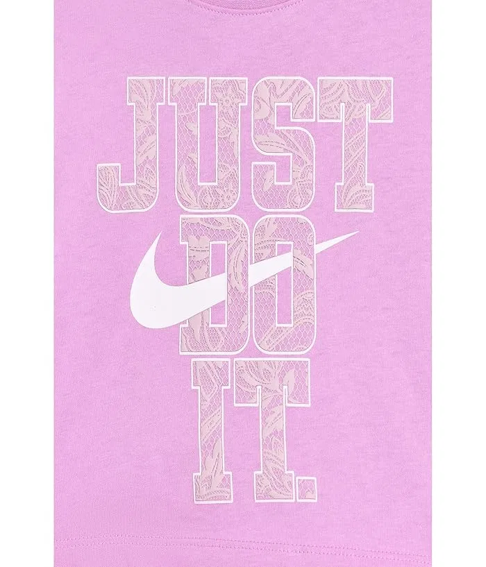 Спортивный комплект с шортами и топом Lace it Up Bike Shorts Set Nike Kids, White/Soft Yellow/Sapphire/Light Magenta — фото 3