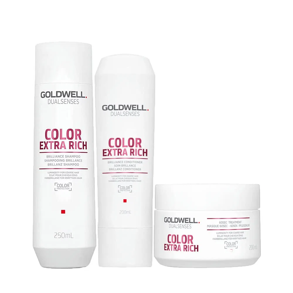 Набор Goldwell Dualsenses Colour Extra Rich: шампунь 250 мл + кондиционер 200 мл + уход 60 сек 200 мл Goldwell