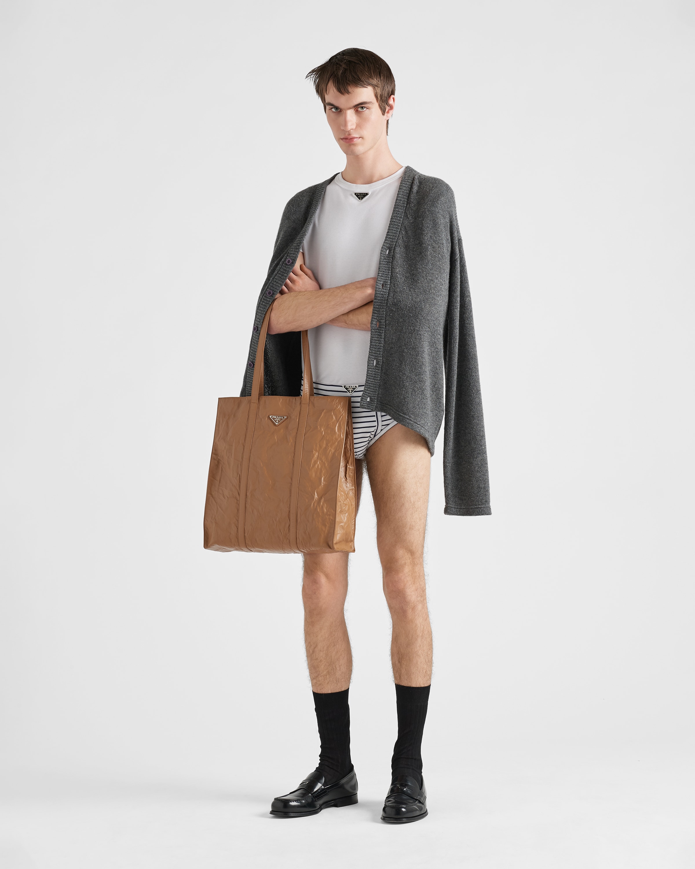 Хлопковая футболка Prada, белая — фото 2