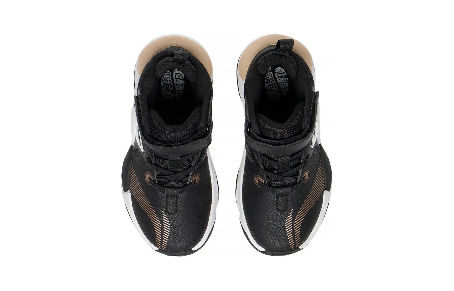 Кроссовки LINING YOUNG Kids Lifestyle Shoes PS Mid-top Black/champagne Gold — фото 4