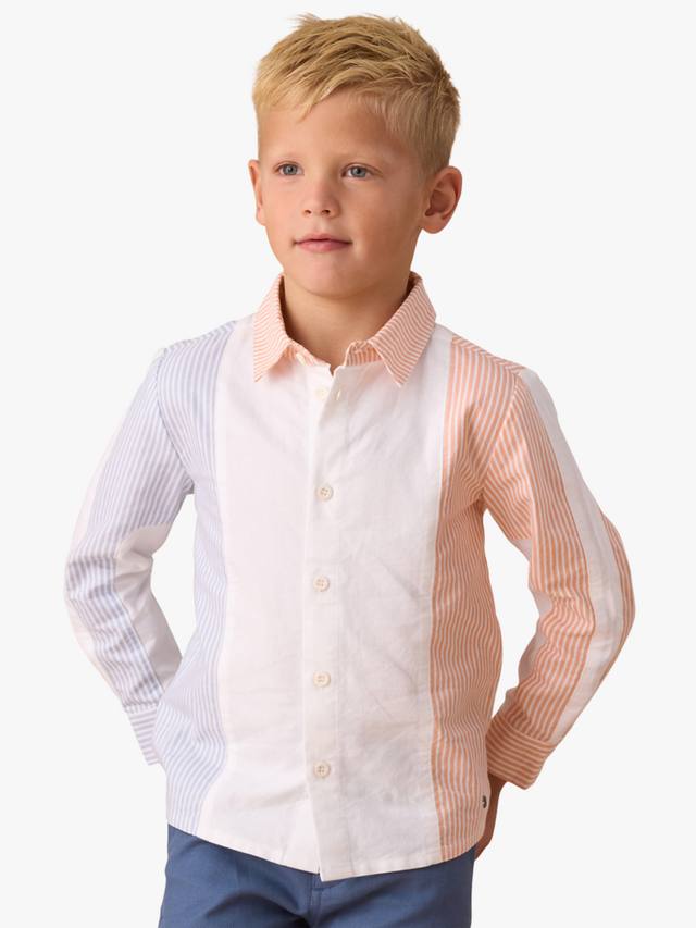 

Детская рубашка Chase Colour Block из хлопка Angel & Rocket, White/Multi