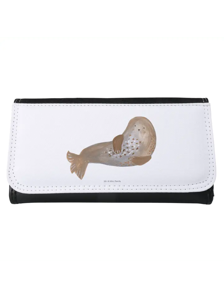 

Портмоне Mr & Mrs Panda Damen Robbe Lachen ohne Spruch, белый