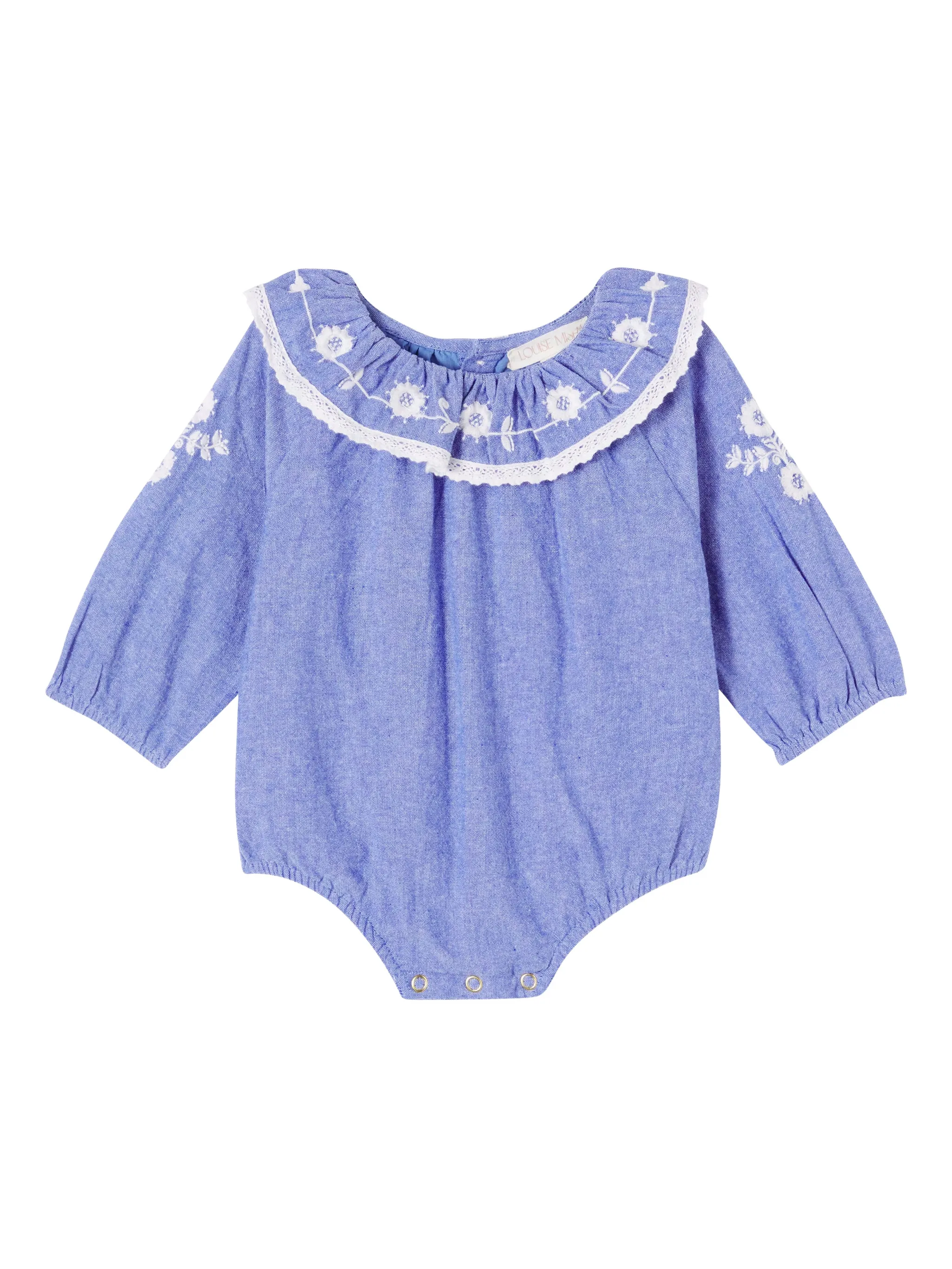 

Комбинезон с вышитым воротником Ilani Louise Misha Kids, синий