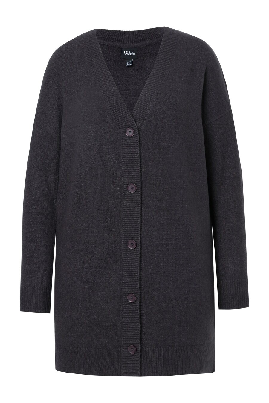 

Вязаный кардиган Ulla Popken Knit Cardigan, темно-серый
