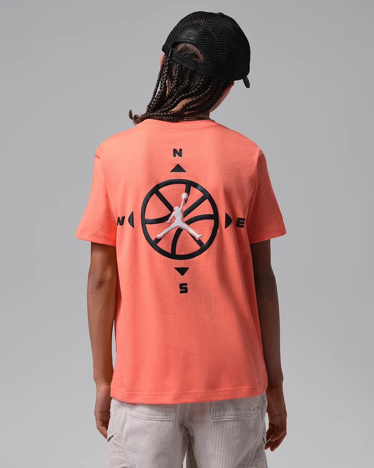 Детская футболка Jumpman Compass Jordan, Light Wild Mango