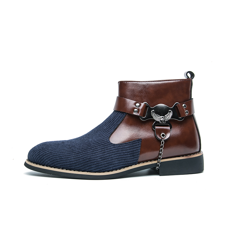 

OFFER-AITR Ботинки мартинсы AITR 12,5 см мужские синие (на плоской подошве), цвет Blue (Flat)