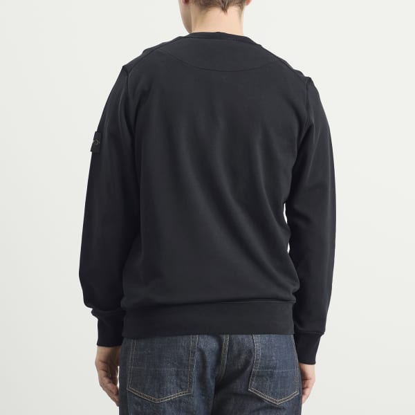 Толстовка с круглым вырезом, окрашенная в готовом виде Stone Island, темно-синий синий — фото 3