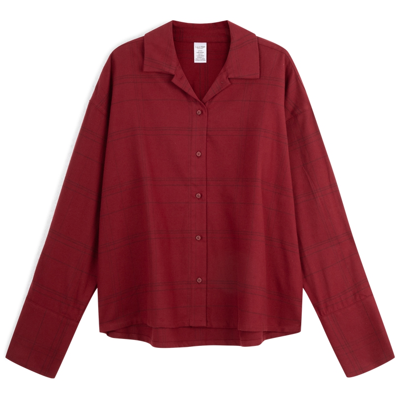 

CALVIN KLEIN Пижамная блуза женская, QGR-Красная клетка Large
