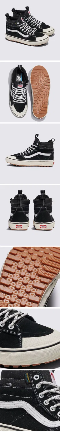 Мужские водонепроницаемые высокие кеды MTE Sk8-Hi чёрно-белые от Vans — фото 3