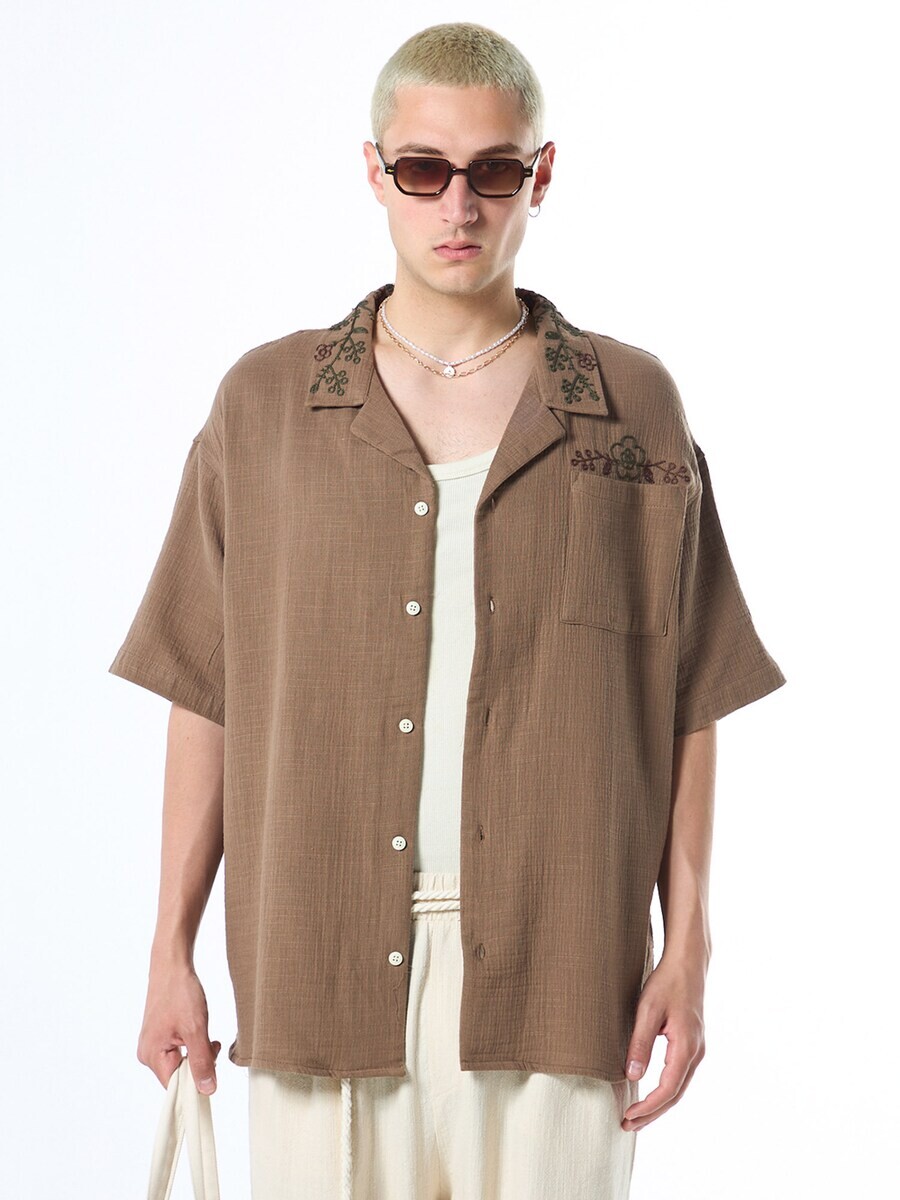 

Повседневная рубашка VAMOS CLO Comfort fit Button Up Shirt, коричневый