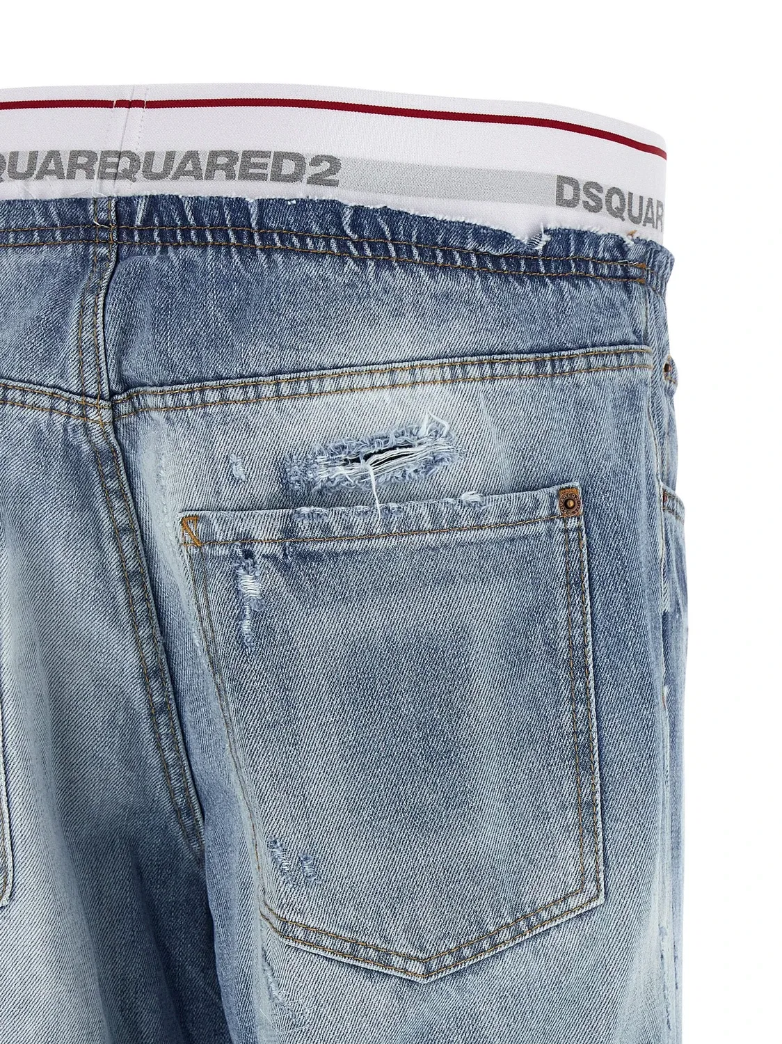 Джинсы-джоггеры из денима Dsquared2, синий — фото 4