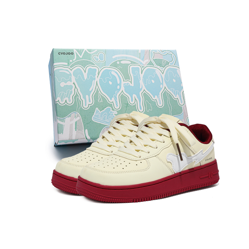 

Кроссовки CVOJOO Skateboarding Shoes Women's Low-top Red, цвет Off-white