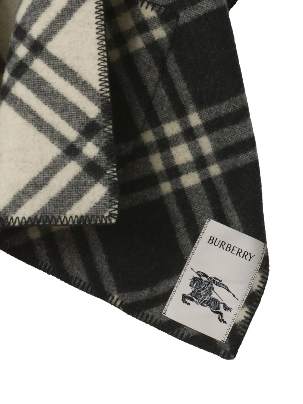 Кейп Burberry женский, шерсть 100%, черный — фото 2