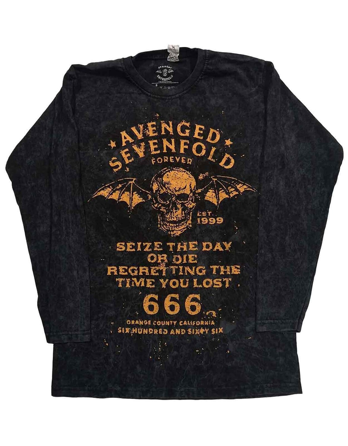 

Футболка унисекс с длинными рукавами Seize The Day Dip Dye Avenged Sevenfold, черный