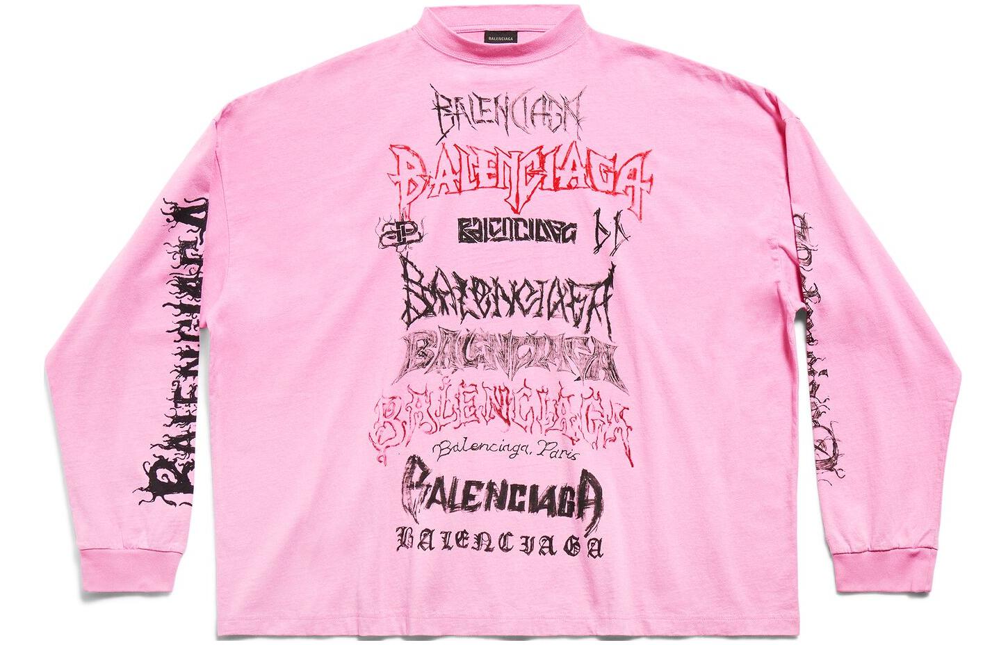 Футболка Balenciaga с длинным рукавом черная средний крой — фото 3