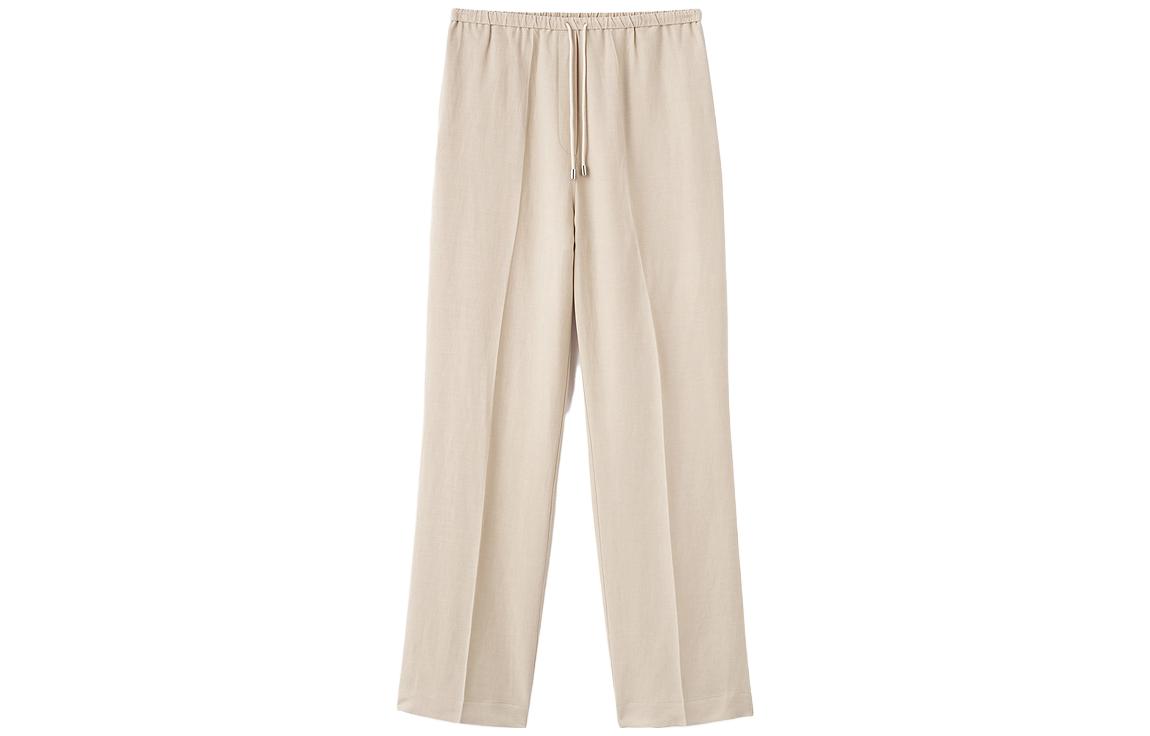 

Брюки прямого кроя с кулиской из хлопка TOTEME, темно бежевый