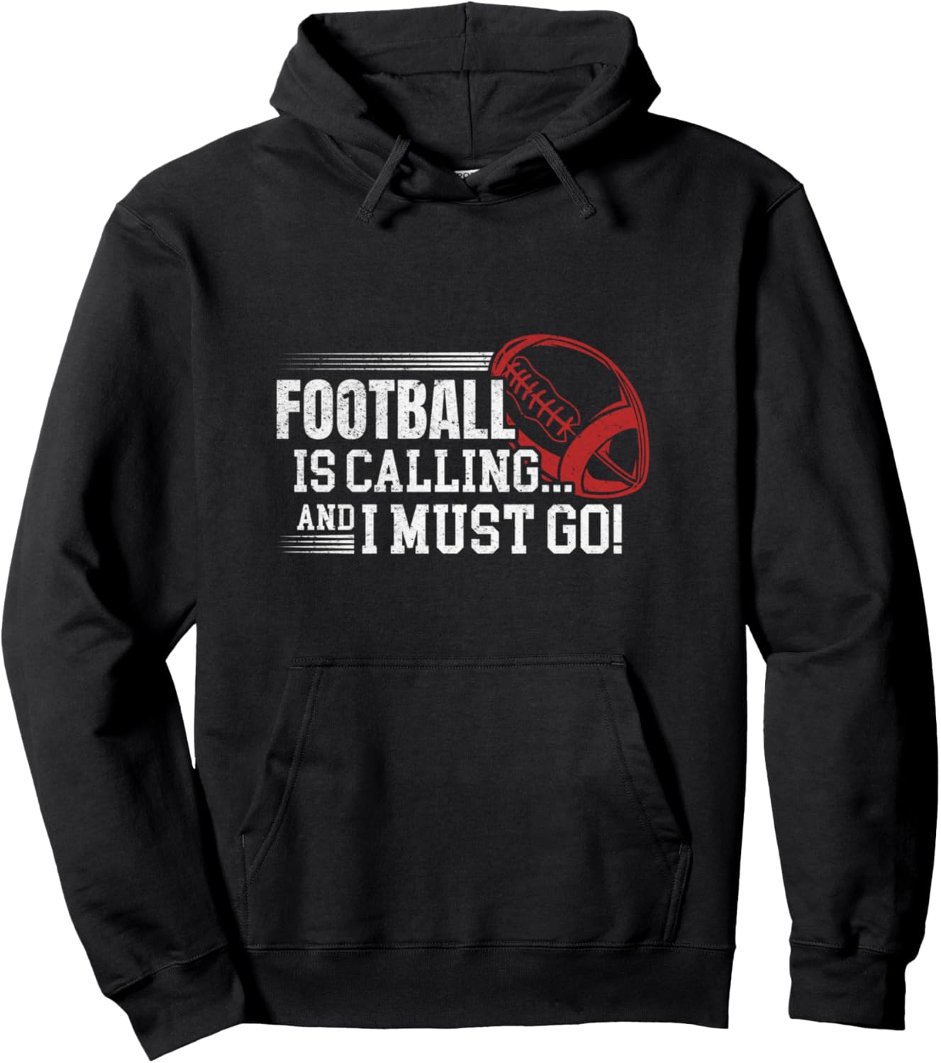 

Футбол зовет... и я должен идти - Забавная футбольная толстовка Funny Football Designs For Football Player, черный