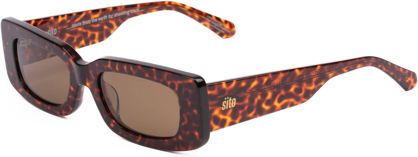 

Солнцезащитные очки SITO SHADES Reaching Dawn прямоугольной формы для женщин, поляризованные/неполяризованные. Дизайнерские солнцезащитные очки в стиле ретро, ​​защита от УФ-излучения 100%, Cheetah