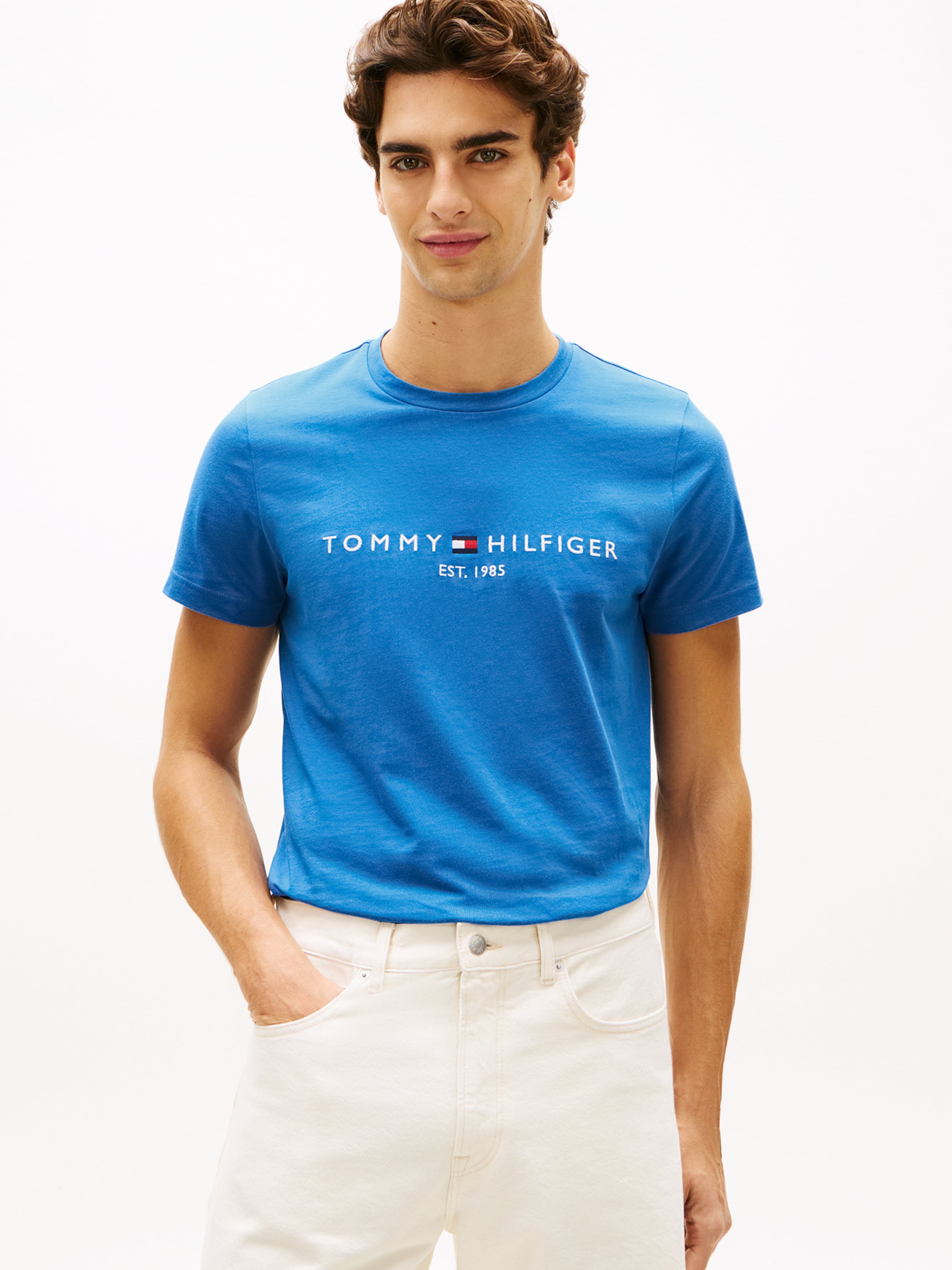 TOMMY HILFIGER Футболка Regular fit в цвете Navy, Azure — фото 2