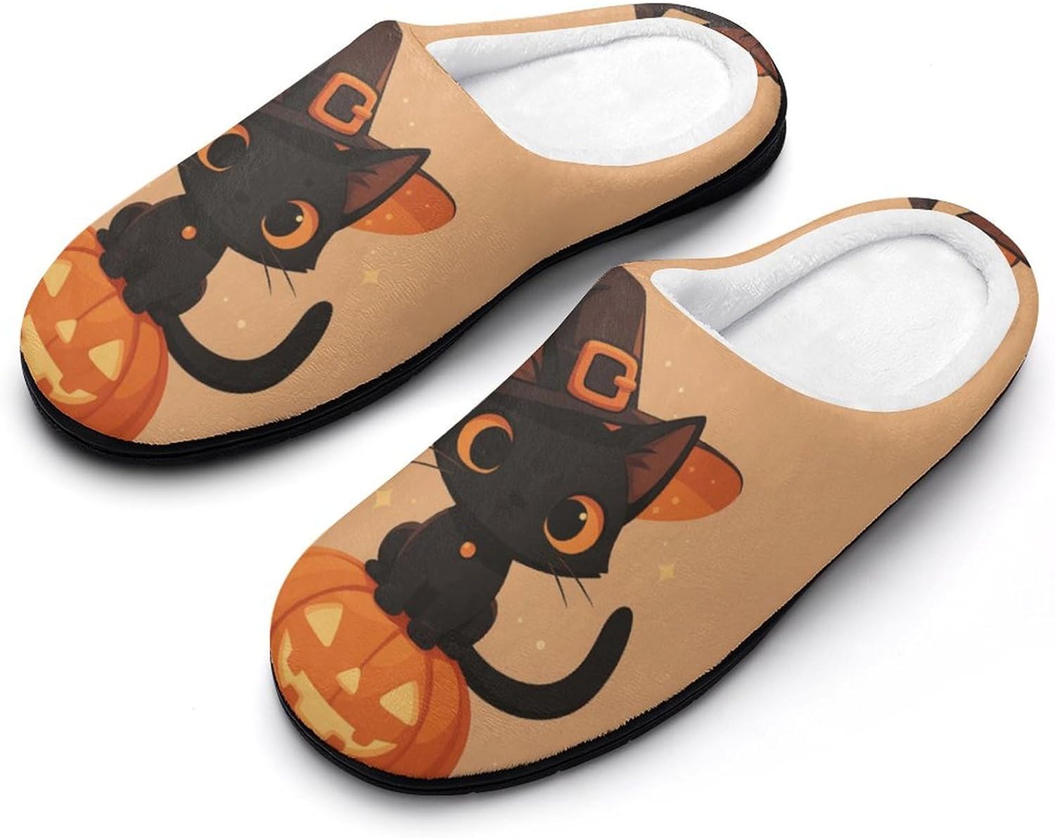 

Мужские хлопковые тапочки с изображением милого кошки-волшебника на тыкве, для дома и улицы, теплые, уютные, мягкие, с нескользящей подошвой Daihanle, красный