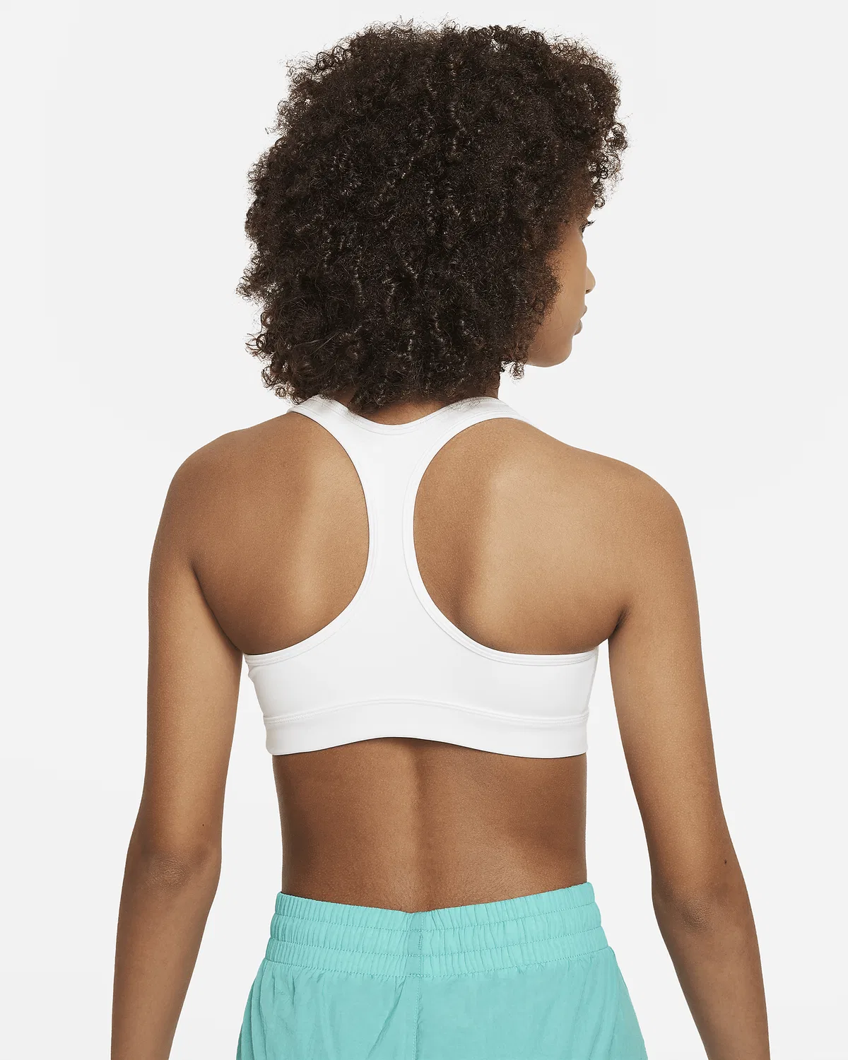 Детский спортивный бюстгальтер Nike Swoosh, White/Pure Platinum — фото 2