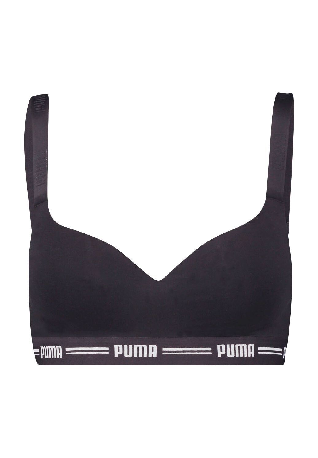 

Женский бюстгальтер без косточек с чашками с логотипом PUMA, черный