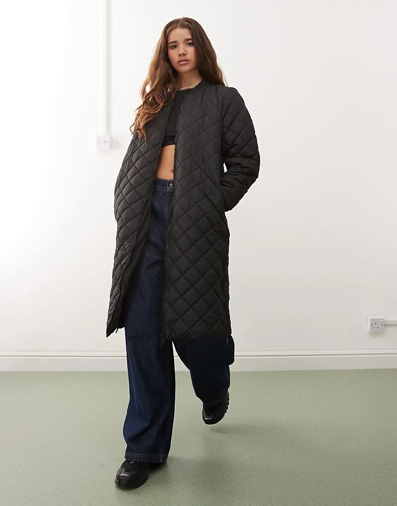 

Удлиненная стеганая куртка Noisy May черного цвета