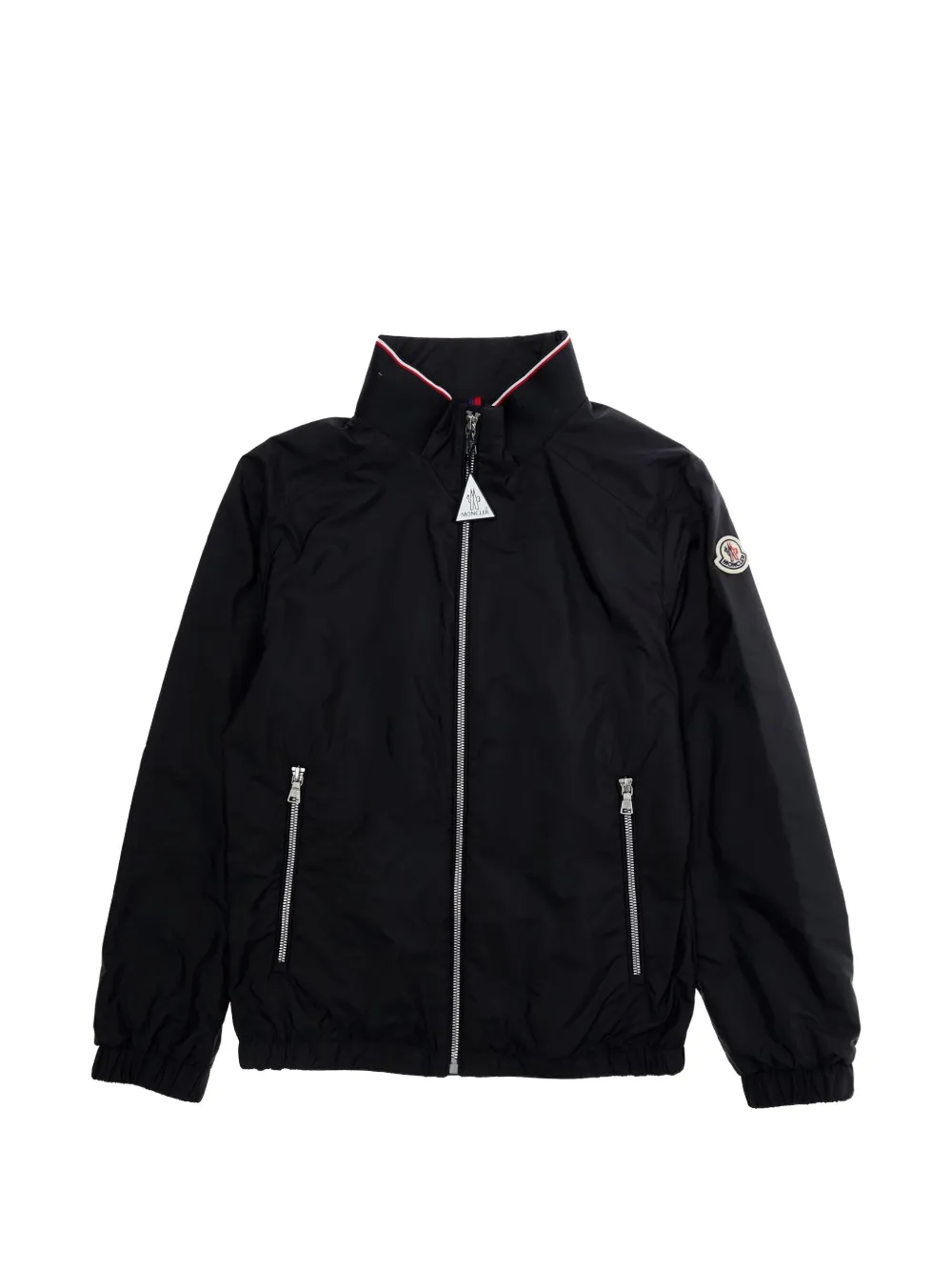 

Куртка на молнии с нашивкой-логотипом Moncler Enfant, черный