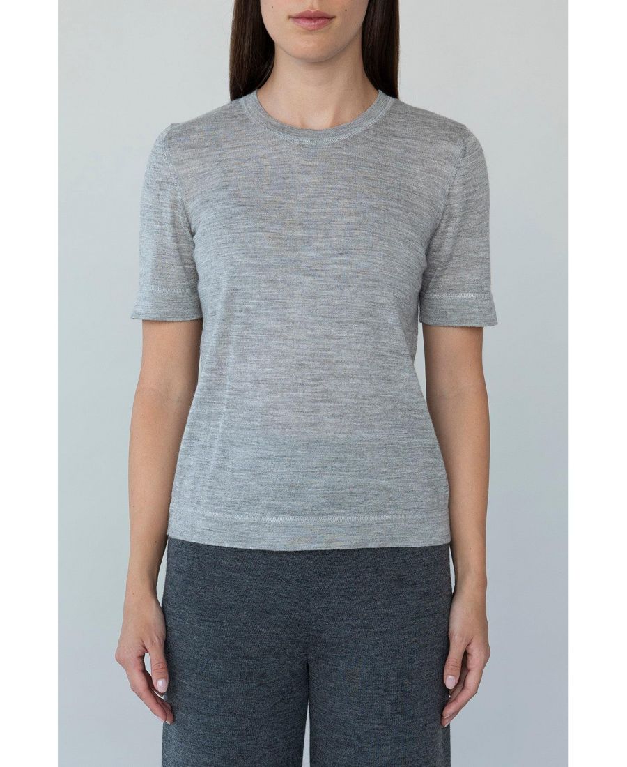 

Женская футболка-свитер с круглым вырезом SSKEIN, Fog grey heather