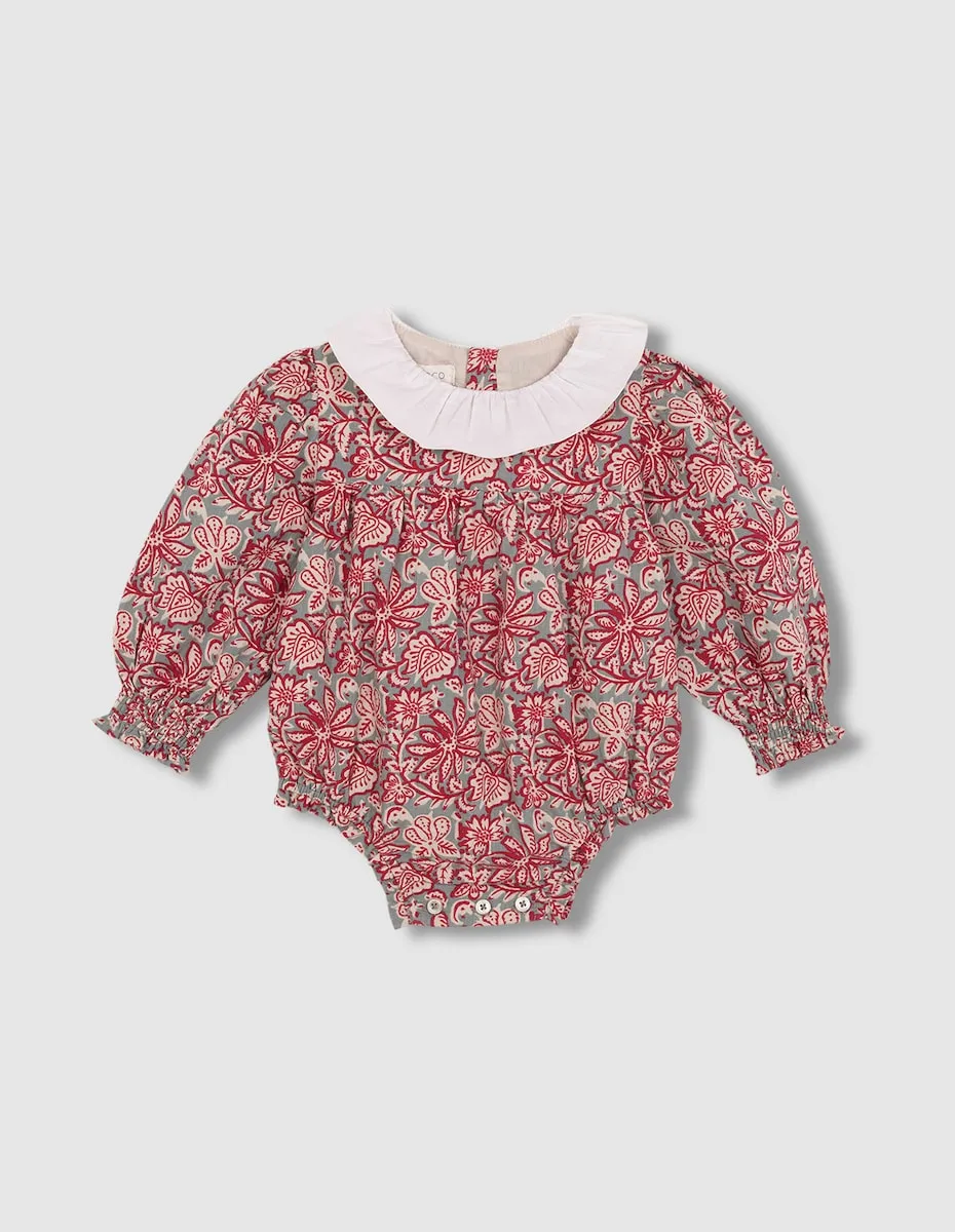 

Комбинезон для малыша с индийским цветочным принтом Gocco, темно-зеленый