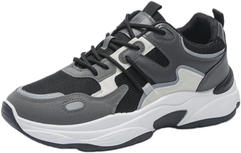 

Мужские модные спортивные кроссовки с противоскользящей резиновой подошвой и шнуровкой, подходят для повседневного использования, поездок на работу и бега Fusecottc, черный