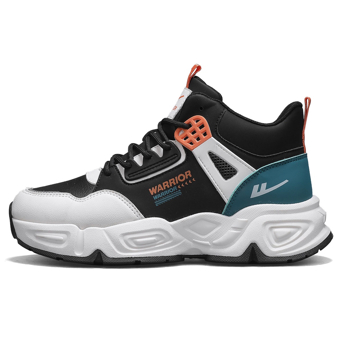 

Кроссовки мужские высокие массивные с амортизацией, износостойкие и легкие WARRIOR, черный rice зеленый