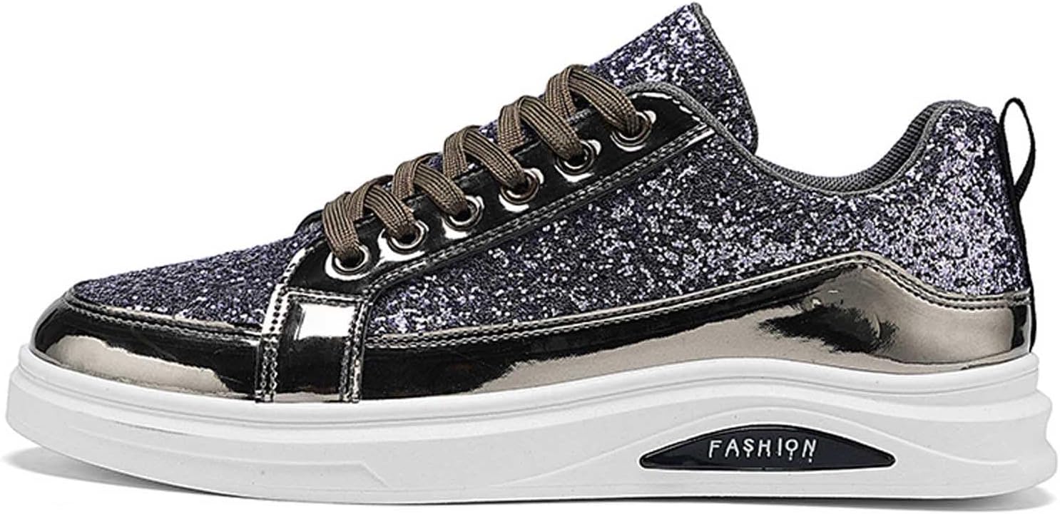 

Стильные мужские повседневные кроссовки с пайетками, обувь без шнурков, универсальная для ежедневной носки, удобная и легкая Generic, серебро