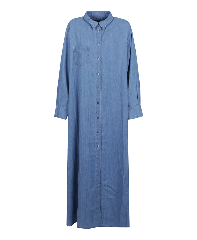 

Длинное платье из синей джинсовой ткани 7 For All Mankind, синий