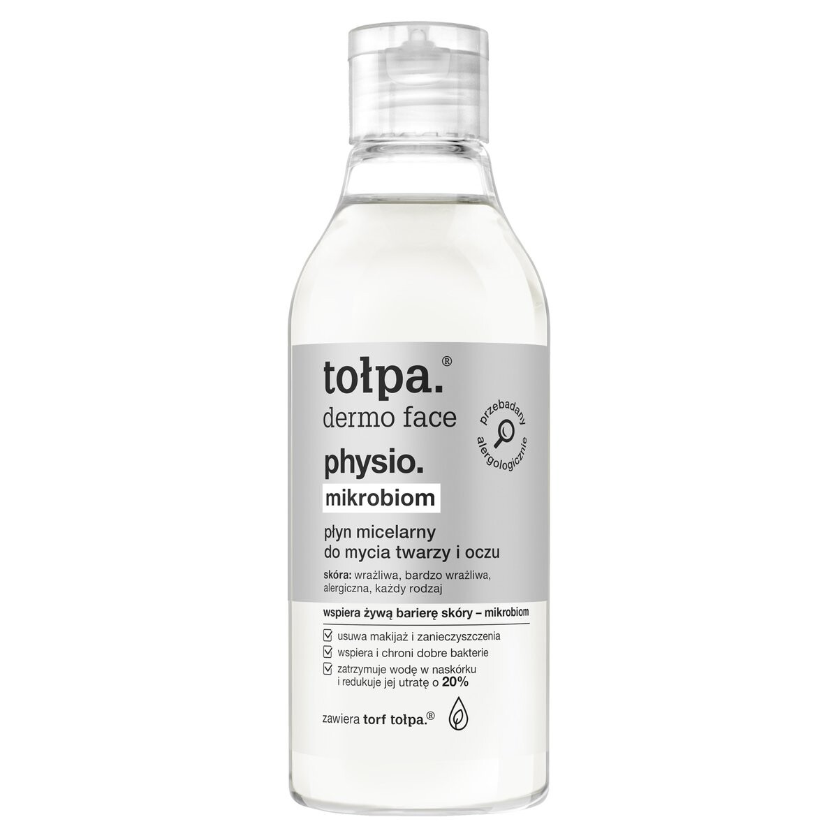

Tołpa, dermo face Physio Microbiome, мягкая мицеллярная жидкость для умывания лица и глаз, 200 мл
