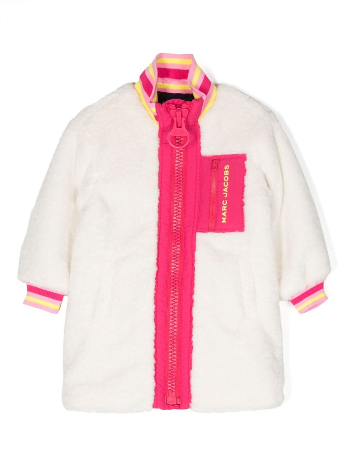 

Marc Jacobs Kids шуба из искусственного меха с логотипом, белый