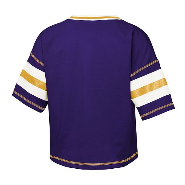 Детская футболка с v-образным вырезом LSU Tigers Gridiron в фиолетовом цвете Outerstuff — фото 4